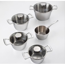 BUGATTI Cucina Italiana Set di pentole in acciaio inox 18/10, 10 pezzi